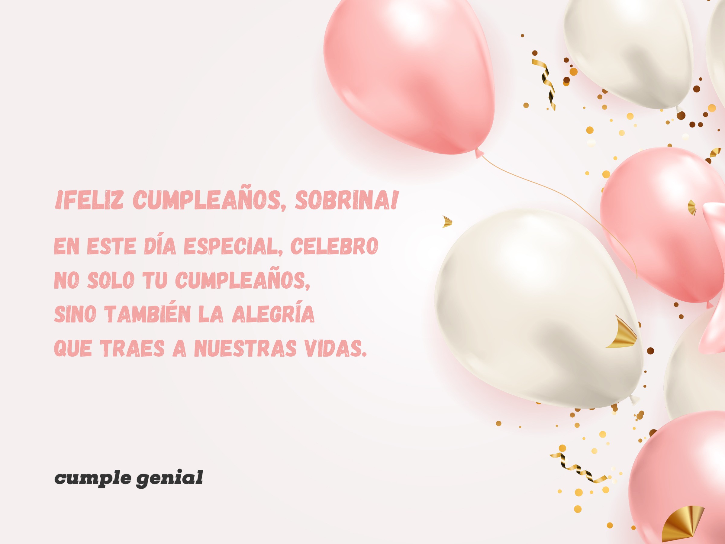 Tarjetas de Cumpleaños para una Sobrina para dedicar con cariño
